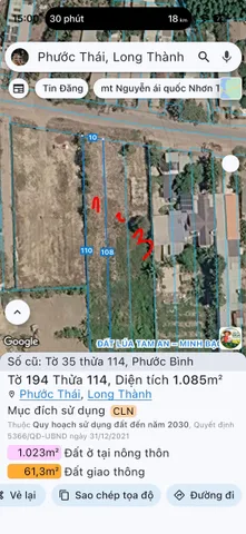 Bán Đất 3380m2 có sẵn 140 m2 thổ cư giá 19.5 tỷ tại Xã Phước Bình Huyện Long Thành Đồng Nai