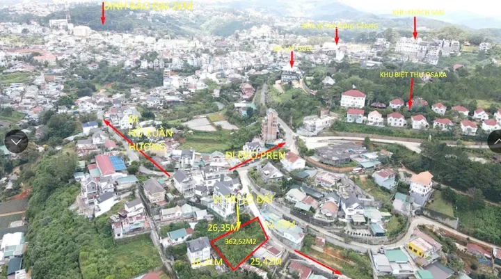 Bán Đất 362m2 thổ cư 🔥giá 19.5 tỷ tại Đường Đống Đa Phường 3 Thành phố Đà Lạt Lâm Đồng