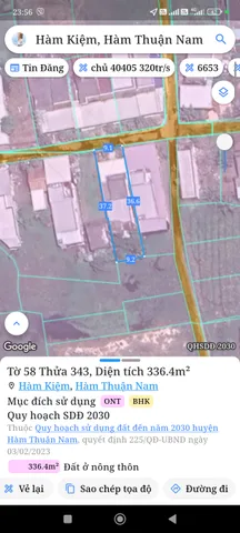 Bán Đất 320m2 có sẵn 100 m2 thổ cư giá 1 tỷ tại Xã Hàm Kiệm Huyện Hàm Thuận Nam Bình Thuận