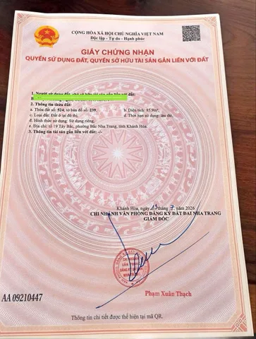 BÁN ĐẤT🌈🌈🌈🌈🌈
Gần bến xe Phía Bắc -  Tp Nha Trang, Giá 2,650 tỷ 
=========
⛳️ Vị trí nằm trên đường oto rộng 4m. Cách đường lớn…. chỉ 30m , cách 2/4 chỉ 300m
Diện tích từ : 85.9m2 đến 90m2
Hướng : Tây
Pháp lý : Sổ Hồng (công chứng ngay)
Giá bán : 2,