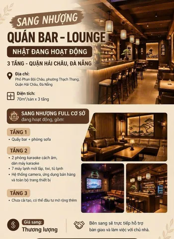 SANG NHƯỢNG QUÁN BAR – LOUNGE NHẬT ĐANG HOẠT ĐỘNG 3 TẦNG - QUẬN HẢI CHÂU, ĐÀ NẴNG