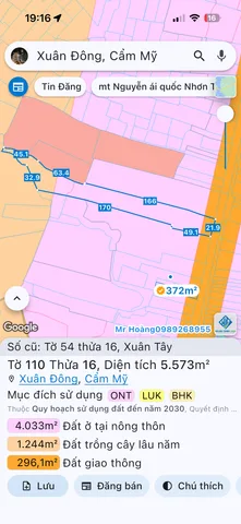 Bán Đất 5573m2 có sẵn 300 m2 thổ cư giá 9.5 tỷ tại Xã Xuân Tây Huyện Cẩm Mỹ Đồng Nai