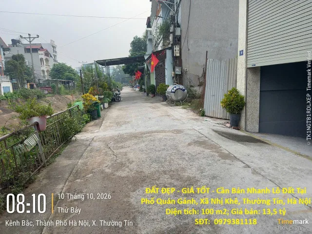 ĐẤT ĐẸP - GIÁ TỐT - Cần Bán Nhanh Lô Đất Tại Phố Quán Gánh, Xã Nhị Khê, Thường Tín, Hà Nội