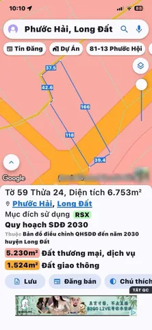 BDS HVL Bán đất cách biển đúng 200m Hơn 3.5 mẫu đất Phước Hải BRVT
