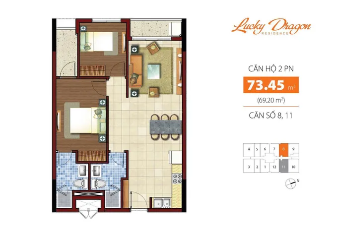 BDS HVL [NC] Bán gấp căn hộ cao cấp LUCKY DRAGON, 357 Đỗ Xuân Hợp, Phước Long, quận 9, Thủ Đức.