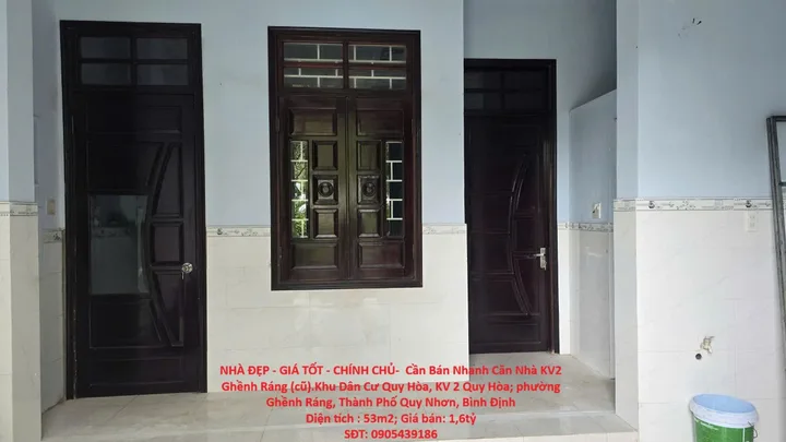 NHÀ ĐẸP - GIÁ TỐT - CHÍNH CHỦ-  Cần Bán Nhanh Căn Nhà KV2 Ghềnh Ráng (cũ).Khu Dân Cư Quy Hòa, Quy Nhơn Nam