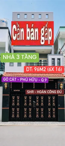 ⚡️CHỈ 6,1 TỶ SỞ HỮU NHÀ PHỐ 3 TẦNG 96M2 NGANG 6M 4PN 4WC ĐƯỜNG Ô TÔ TRÁNH SÁT RICCA PHÚ HỮU GIÁP QUẬN 2❗️