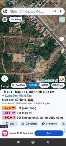 Bán Đất 5541m2 giá 24 tỷ tại Xã Long Sơn Thành phố Vũng Tàu Bà Rịa - Vũng Tàu