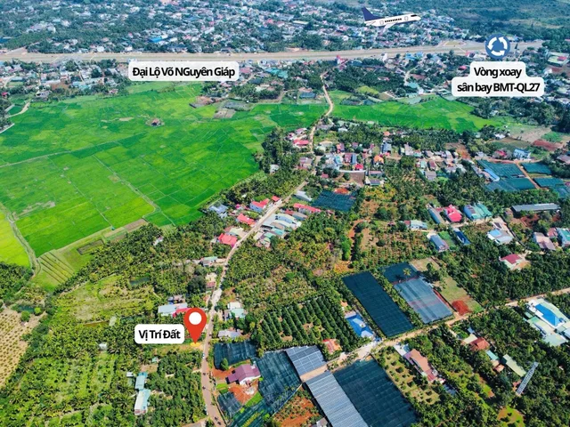 Bán Đất 395m2 có sẵn 100 m2 thổ cư giá 3.2 tỷ tại Xã Hòa Thắng Thành phố Buôn Ma Thuột Đắk Lắk