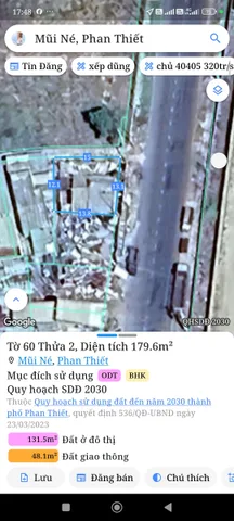 Bán Đất 179m2 có sẵn 179 m2 thổ cư giá 6.5 tỷ tại Phường Mũi Né Thành phố Phan Thiết Bình Thuận