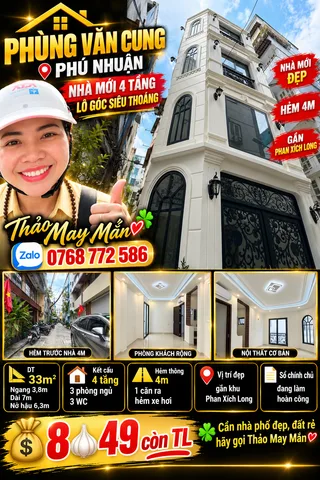 Bán Nhà riêng 33m2 có sẵn 33 m2 thổ cư giá 8.49 tỷ tại Đường Phùng Văn Cung Phường 07 Quận Phú Nhuận TP. Hồ Chí Minh