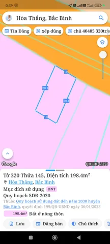 Bán Đất 200m2 có sẵn 200 m2 thổ cư giá 1 tỷ tại Xã Hòa Thắng Huyện Bắc Bình Bình Thuận
