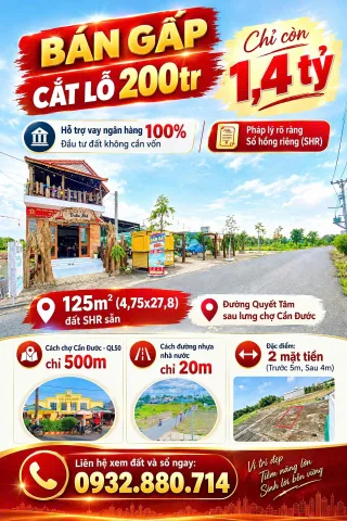 CẮT LỖ 200 TRIỆU, ĐẤT 2 MẶT TIỀN CHỈ 1,4 TỶ