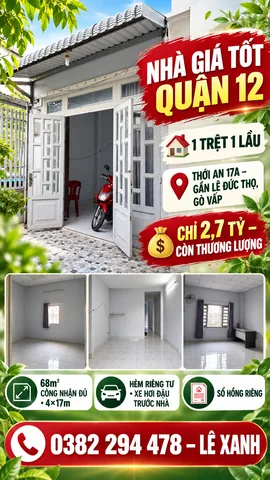 🏡 HÀNG HIẾM QUẬN 12 – HẺM CHỈ 2 CĂN! 🌹(1132.18)