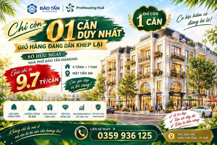 🔥 ĐÀO TẤN DIAMOND – CHỈ CÒN 1 CĂN CUỐI! 🔥