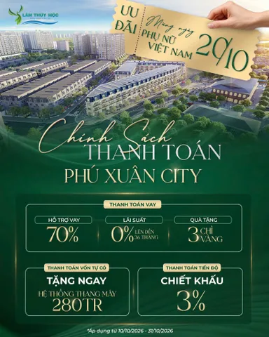 🌷 THÁNG 10 RỰC RỠ – SỞ HỮU NHÀ PHỐ PHÚ XUÂN CITY, NHẬN TRỌN ƯU ĐÃI