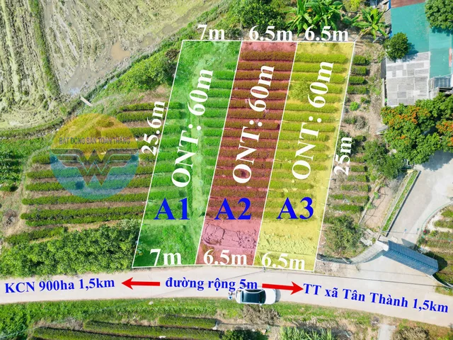 Bán Đất 160m2 có sẵn 60 m2 thổ cư giá 650 triệu tại Xã Tân Thành Huyện Phú Bình Thái Nguyên