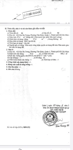 Bán Nhà Mặt Tiền 422 Hai Bà Trưng, Tân Định, Quận 1