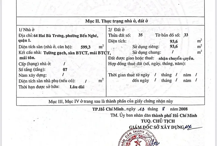 Bán Nhà Mặt Tiền 64 Hai Bà Trưng, Phường Bến Nghé, Quận 1