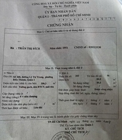 Bán Nhà Mặt Tiền 268 Lý Tự Trọng, Bến Thành, Quận 1
