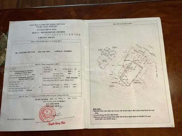 Bán Nhà Mặt Tiền 13B Hồ Hảo Hớn, Cô Giang, Q1