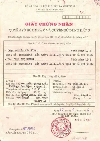 Bán Nhà Mặt Tiền 225BC Trần Quang Khải, Tân Định, Quận 1