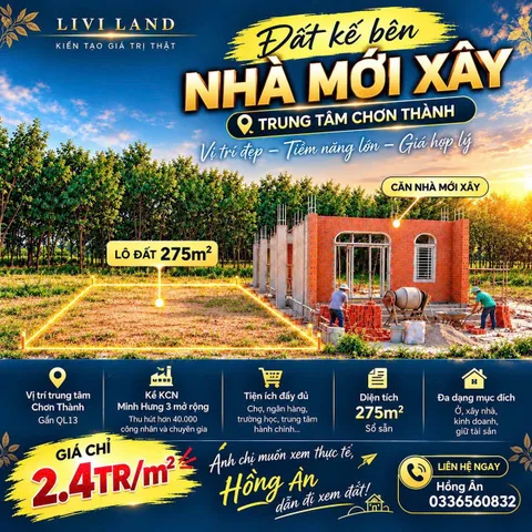 Bán Đất 275m2 kế nhà đang xây giá 335 triệu tại Đường Phan Đình Phùng