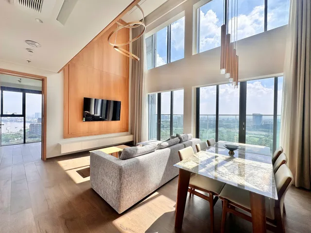 Penthouse căn hộ The Crest (Metropole Thủ Thiêm) 150m2 Cho thuê view thành phố