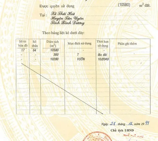 Bán Đất 10580m2 giá 95.22 tỷ tại Phường Thái Hòa Thị xã Tân Uyên Bình Dương
