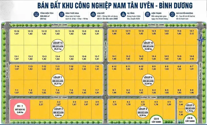 Bán Đất 500000m2 có sẵn 500000 m2 thổ cư giá 2470 tỷ tại Phường Uyên Hưng Thị xã Tân Uyên Bình Dương