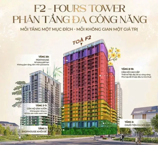 CHỈ 2 TỶ CHO CĂN SÂN VƯỜN HƯỚNG BIỂN FOURS TOWER