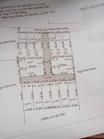 Bán Đất 90m2 có sẵn 90 m2 thổ cư giá 800 triệu tại Xã Việt Đoàn Huyện Tiên Du Bắc Ninh