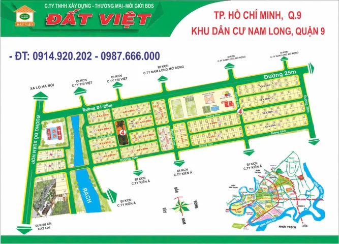 Bán 1 số lô đất thuộc dự án Nam Long, phường Phước Long B, Quận 9, chính chủ, sổ đỏ