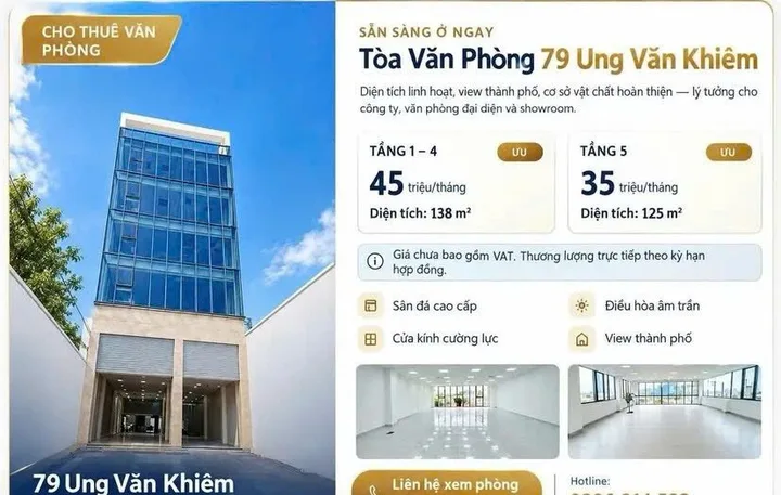 BDS HVL [NC] 79 UNG văn Khiêm CHO THUÊ SÀN VĂN PHÒNG