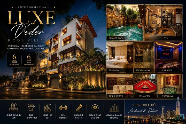 BDS HVL CHO THUÊ VILLA QUẬN 7 –  6PN CÓ HỒ BƠI RIÊNG, THANG MÁY**