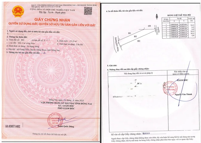 Bán Đất gần ngay nhà thờ Giang Điền  151m2(5mx34m) có sẵn 151 m2 thổ cư gần khu công nghiệp Giang Điền giá 950 triệu tại Xã Giang Điền Huyện Trảng Bom Đồng Nai