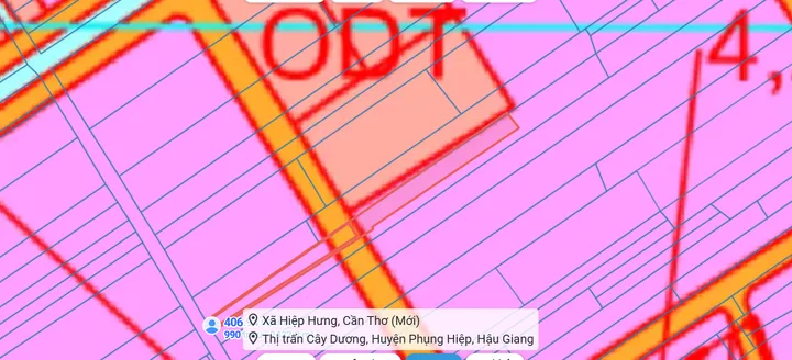 Bán Đất 2432.8m2 giá 990 triệu tại Thị trấn Cây Dương Huyện Phụng Hiệp Hậu Giang