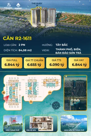 🌟 SIÊU PHẨM CĂN HỘ 2 NGỦ TẦNG CAO - VIEW TRỌN THÀNH PHỐ, BIỂN & BÁN ĐẢO SƠN TRÀ 🌟