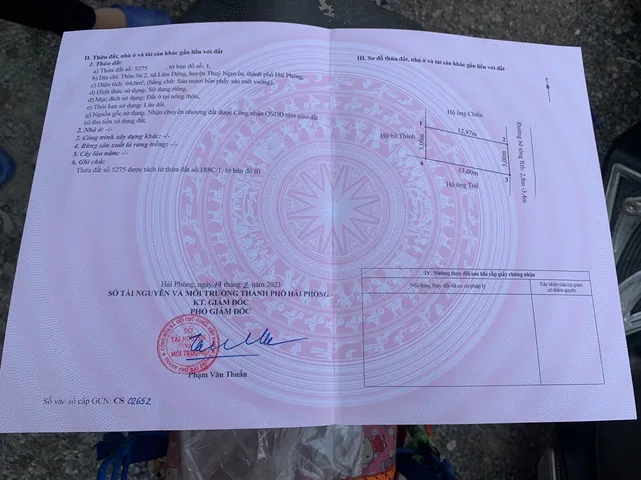 10.2026.Bán Đất 64m2 có sẵn 64 m2 thổ cư . đường thôn 4m. giá 1.55 tỷ tại Xã Lâm Động Huyện Thuỷ Nguyên Hải Phòng. liên hệ 0362558882