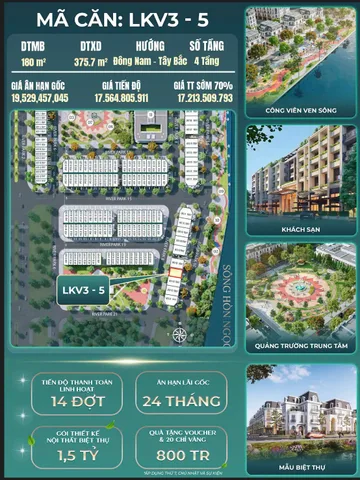BÁN CĂN HOA HẬU VEN SÔNG HOÀNG HUY GREEN RIVER (MÃ CĂN: LKV3 - 5)