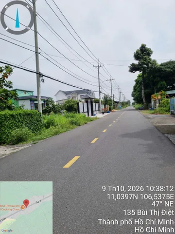 (B384) Đất mặt tiền Bùi Thị Điệt, xã Phạm Văn Cội, dt 1.308m2, giá 6 tỷ 400