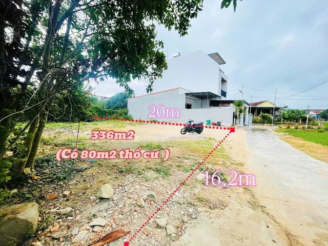 Bán đất Ninh Hòa - 335,9m² mặt tiền 16m Quang Đông, 1 tỷ 550