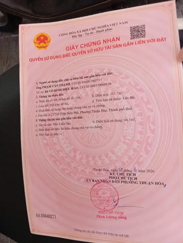 Bán Nhà riêng 113m2 có sẵn 113 m2 thổ cư giá 2.5 tỷ tại kiệt 6 Lê Đình Thám Phường Trường An Thành phố Huế Thừa Thiên Huế