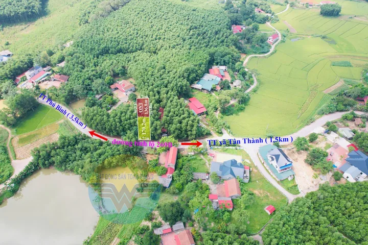 Bán Đất 307m2 có sẵn 136.8 m2 thổ cư giá 1.75 tỷ tại Xã Tân Thành Huyện Phú Bình Thái Nguyên