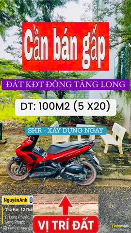 🆘 ĐẤT ĐÔNG TĂNG LONG, Q9 ❗️CHỦ GẤP BÁN – CHỈ 6,3TỶ / 100M² - VUÔNG ĐẸP - MẶT TIỀN KINH DOANH TRỤC CHIÍNH❗️
