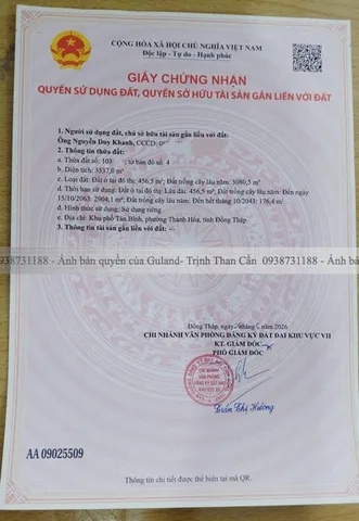Bán Đất 4167m2 có sẵn 500 m2 thổ cư giá 39.6 tỷ tại Phường 2 Thị xã Cai Lậy Tiền Giang