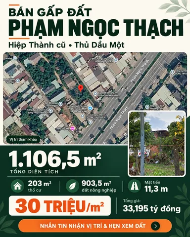 📍 BÁN ĐẤT PHẠM NGỌC THẠCH – HIỆP THÀNH CŨ, THỦ DẦU MỘT