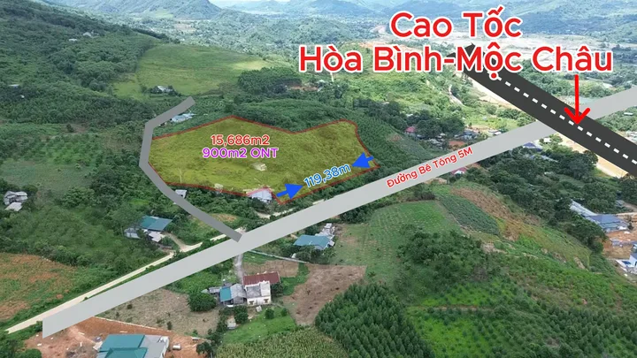 Bán Đất 15,612,5m2 có sẵn 900 m2 thổ cư giá 10 tỷ tại Thị trấn Đà Bắc Huyện Đà Bắc Hòa Bình