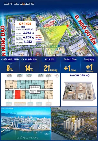 Bán Căn hộ chung cư 45m2 giá 4 tỷ tại Đường Ngô Quyền Phường An Hải Bắc Quận Sơn Trà Đà Nẵng