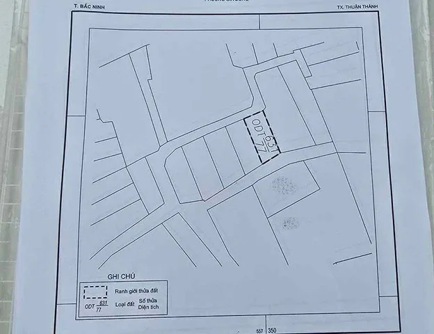 Chính chủ Bán đất phường Thuận Thành/Bắc Ninh 77m2 mt 5m75 oto đỗ cửa 2 mặt tiền